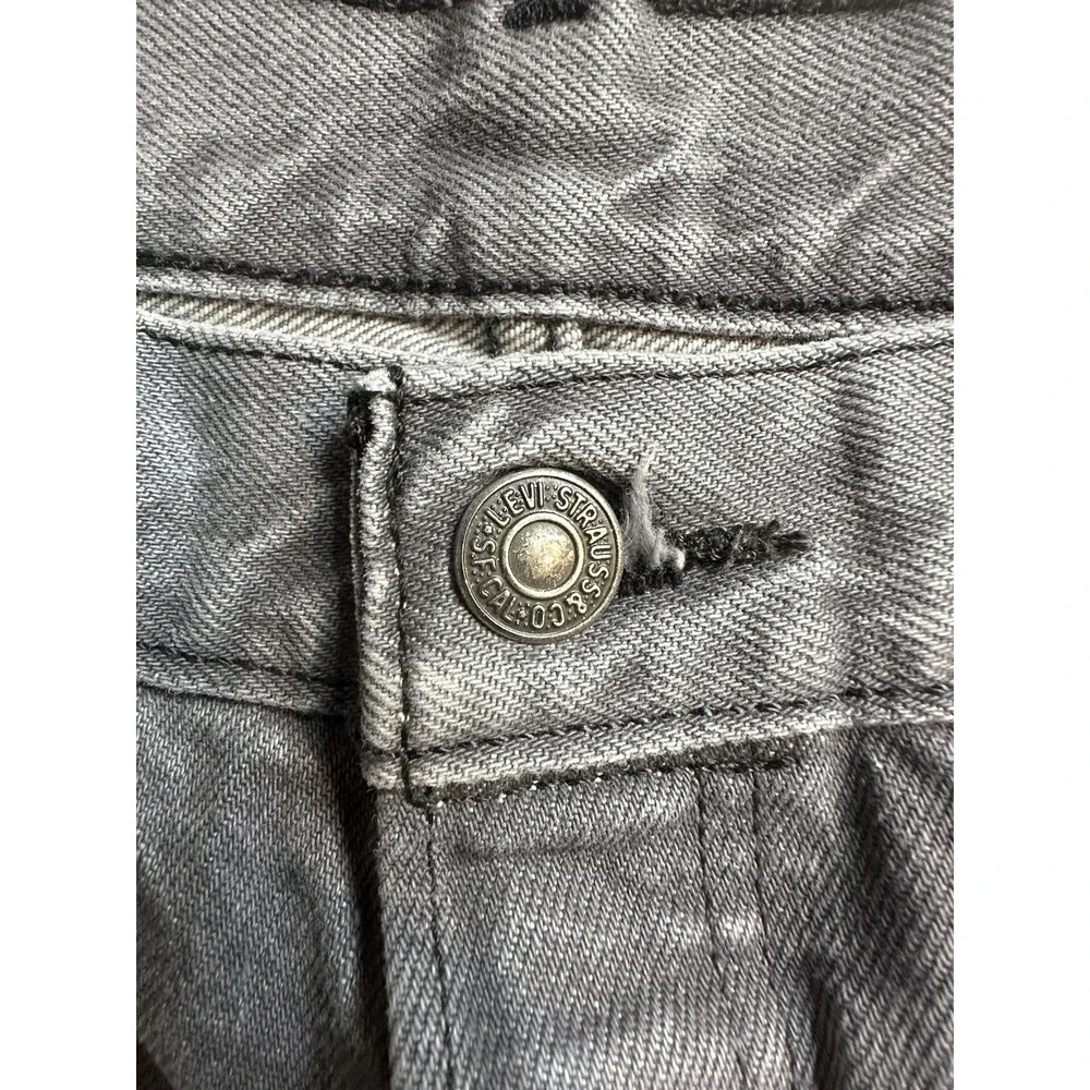 Levis 501 Jeans Mens 36x32 (34x30) Gray Straight Leg Button Fly Cotton Denim - Picture 9 of 16